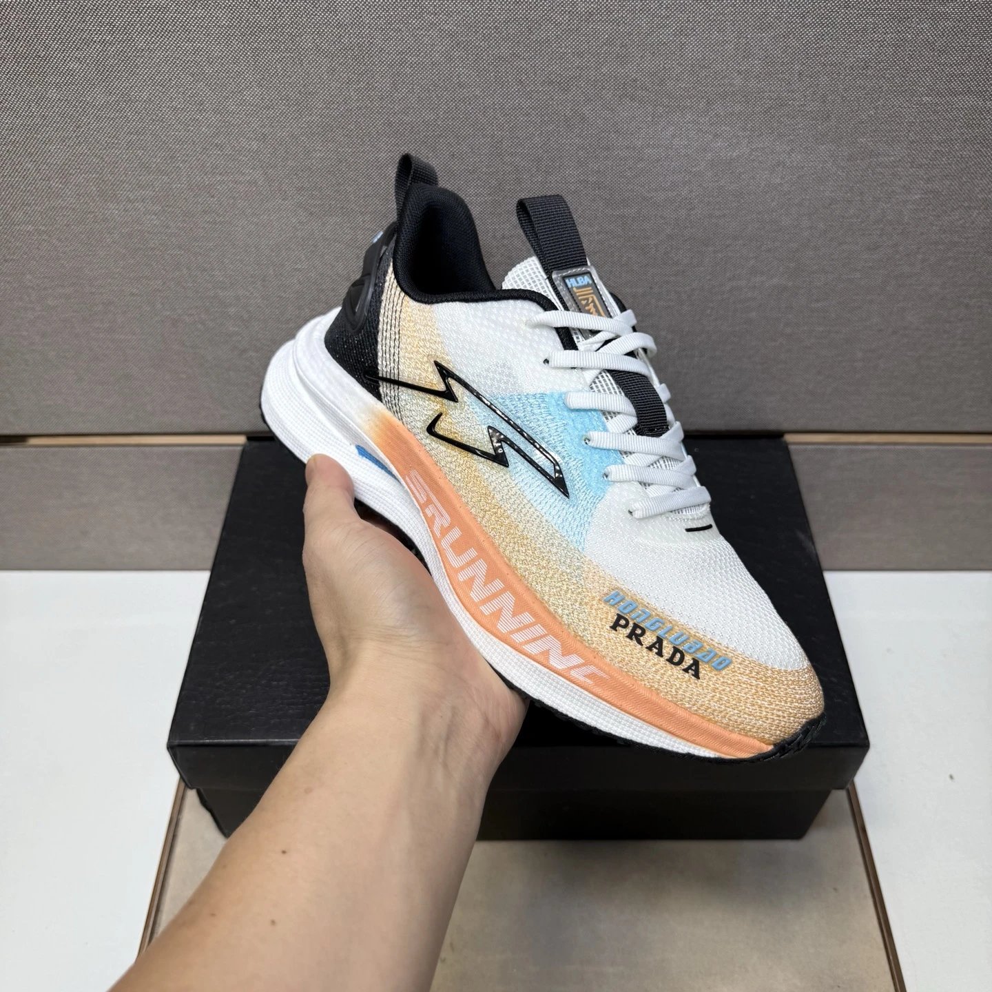 Prada Running Club Sneaker White Orange Blue