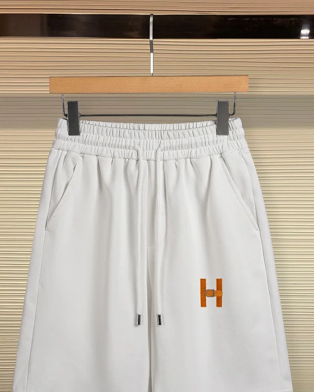 Hermès Shorts Embroidered H elastic-waist drawstring product detail image 15