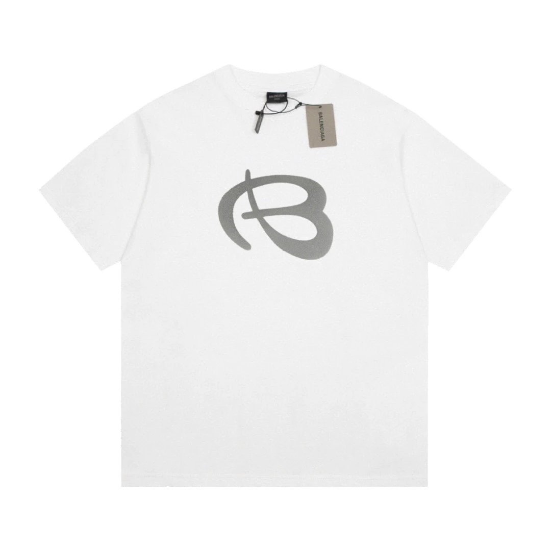 Balenciaga Cursive B Logo Tee White