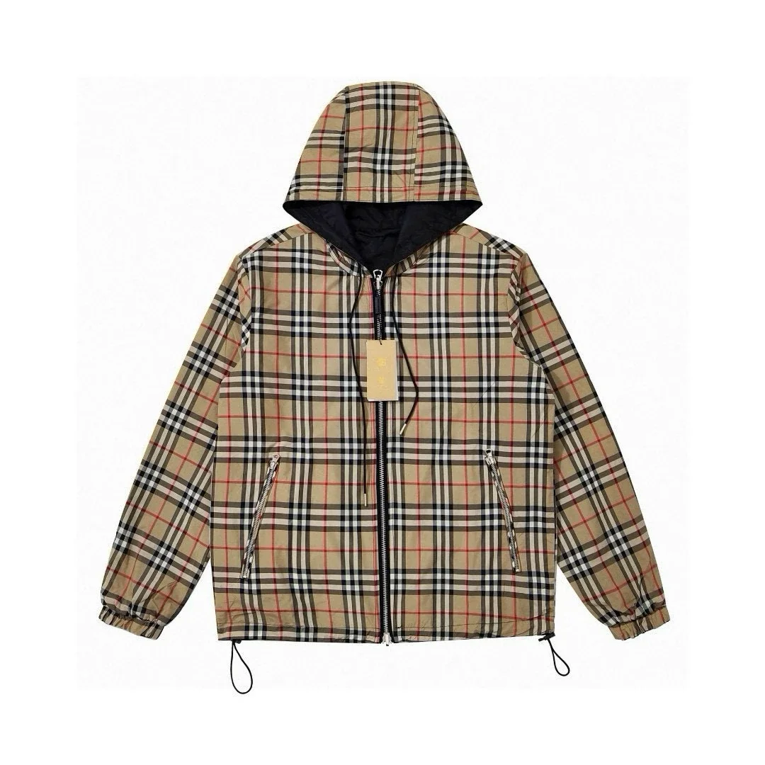 Burberry Vintage Check Reversible Hooded Sun Protection Windbreaker Basic Collection