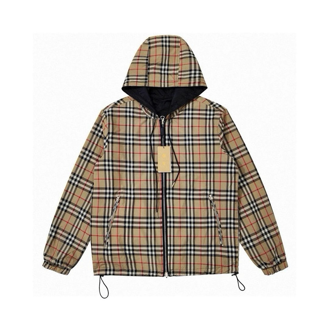 【 DX33 】 Classic plaid double-sided hooded jacket jacket