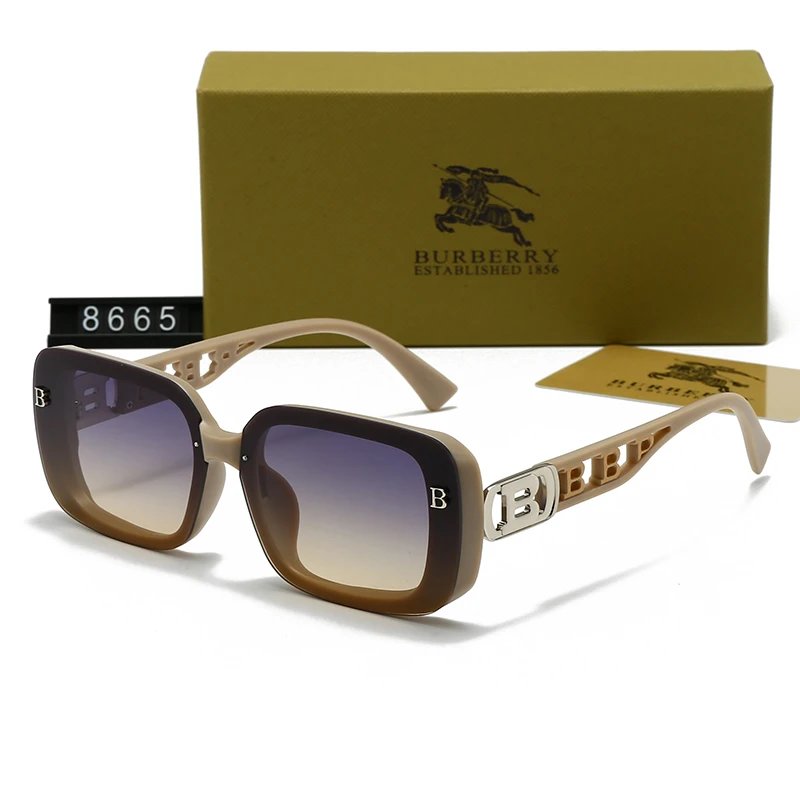Burberry BE5155 Square Sunglasses White Frame Purple Brown Gradient Lens