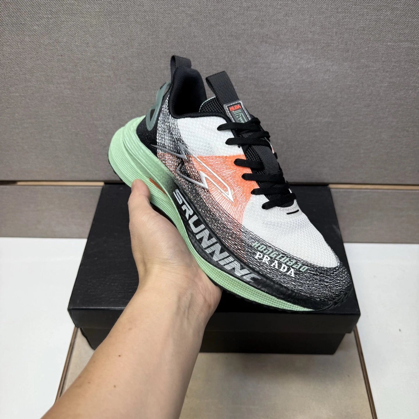 Prada Running Club Sneaker White Green Orange