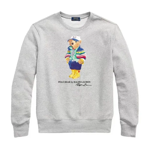 Polo Ralph Lauren Polo Bear Graphic Crewneck Sweatshirt Gray Hoodie - 1
