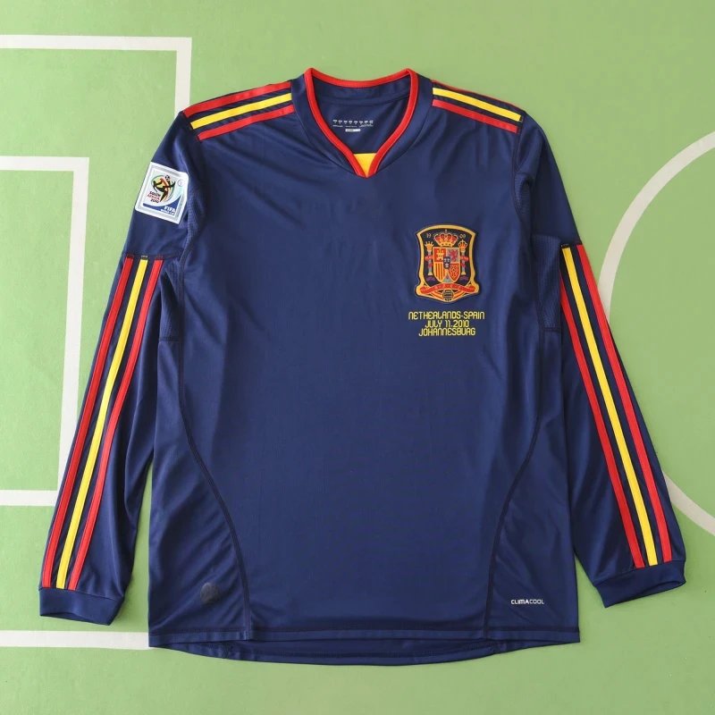 Spain Blue Long Sleeve Soccer Jersey