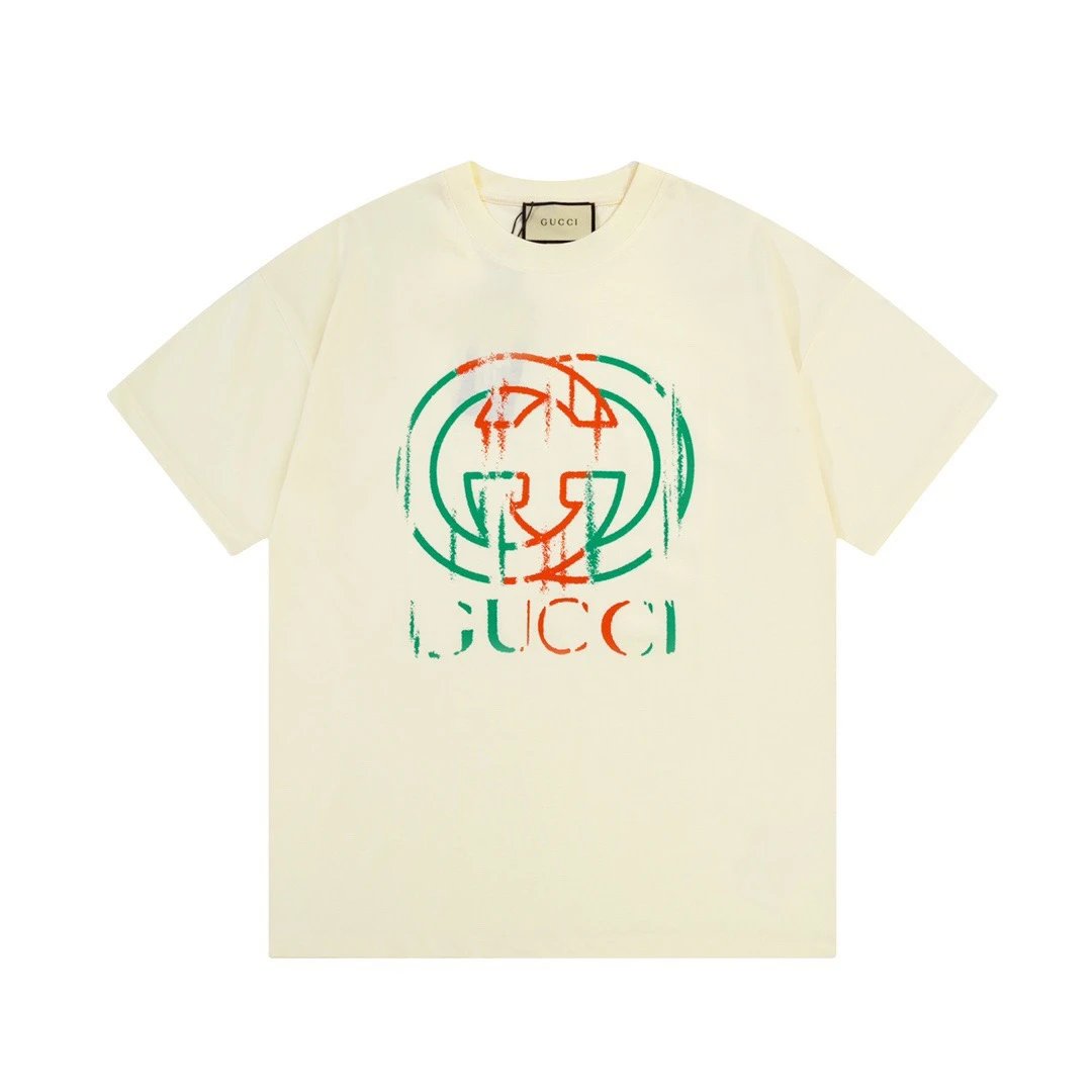 Gucci GG Pattern Graphic T-Shirt Beige - 11