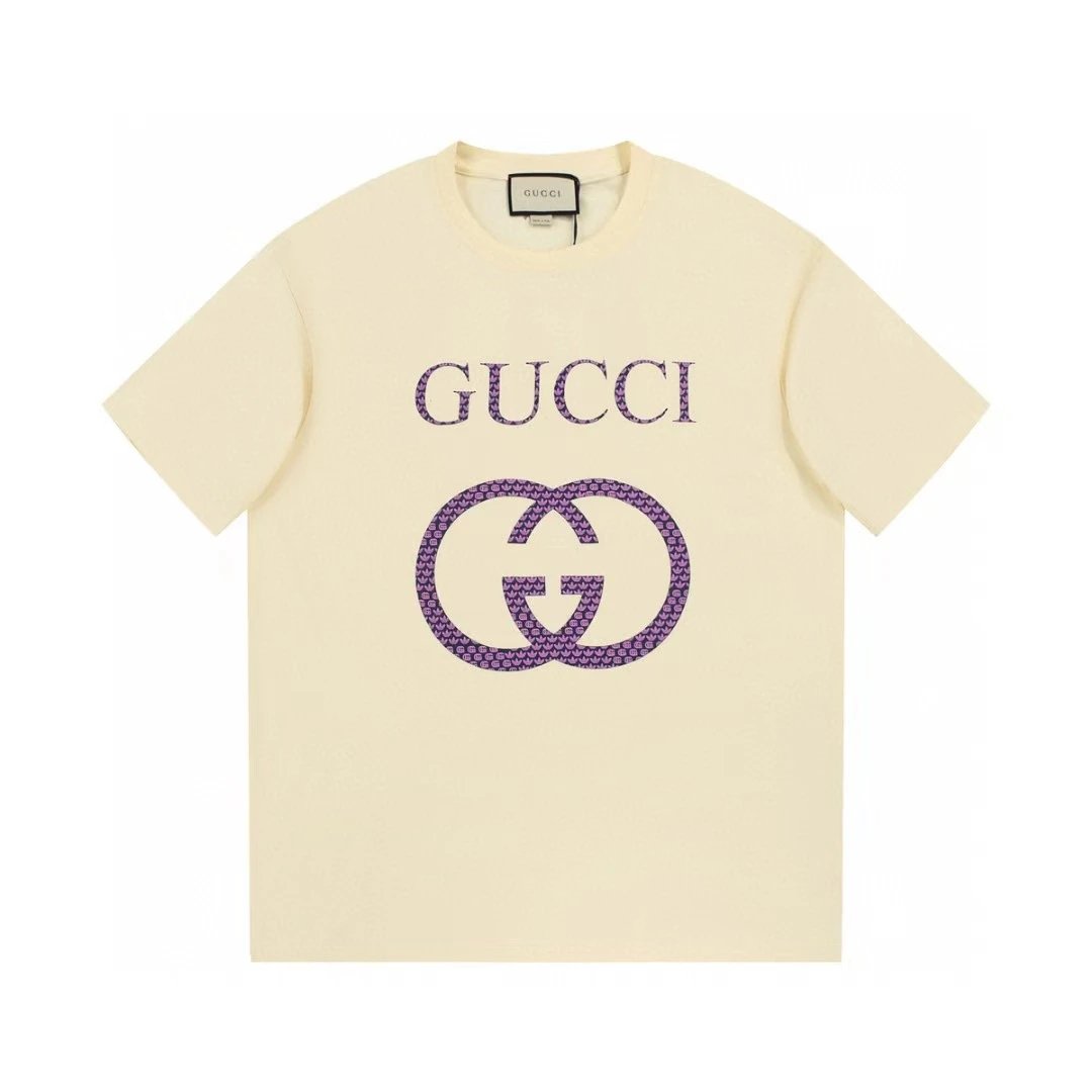 Gucci Web Stripe Logo T-Shirt Beige - 5
