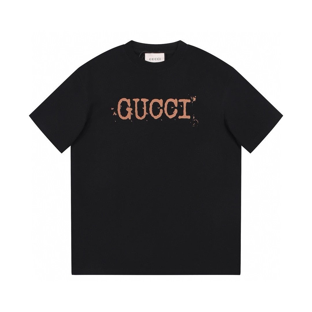 Gucci Distressed Logo Tee Black