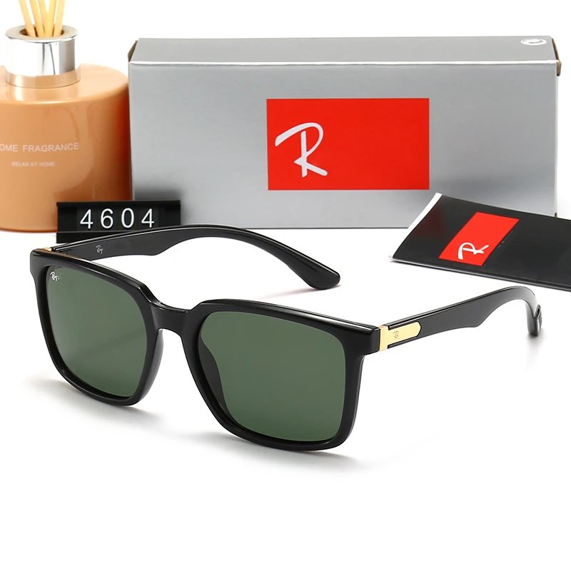 Ray-Ban RB4323 Square Sunglasses Black Frame Dark Green Lens
