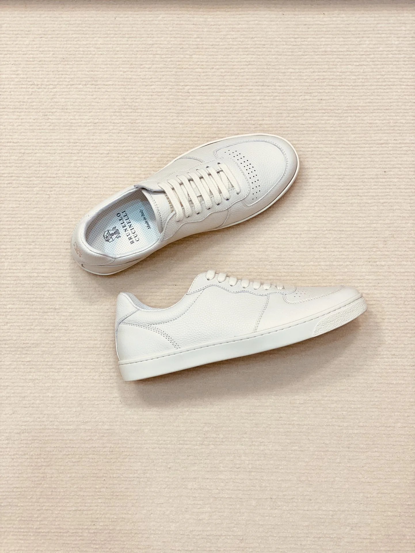 Brunello Cucinelli Leather Low Top Sneaker White