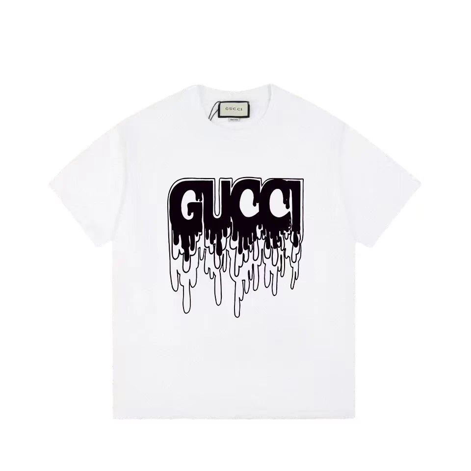 Gucci Dripping Logo Graphic Tee White