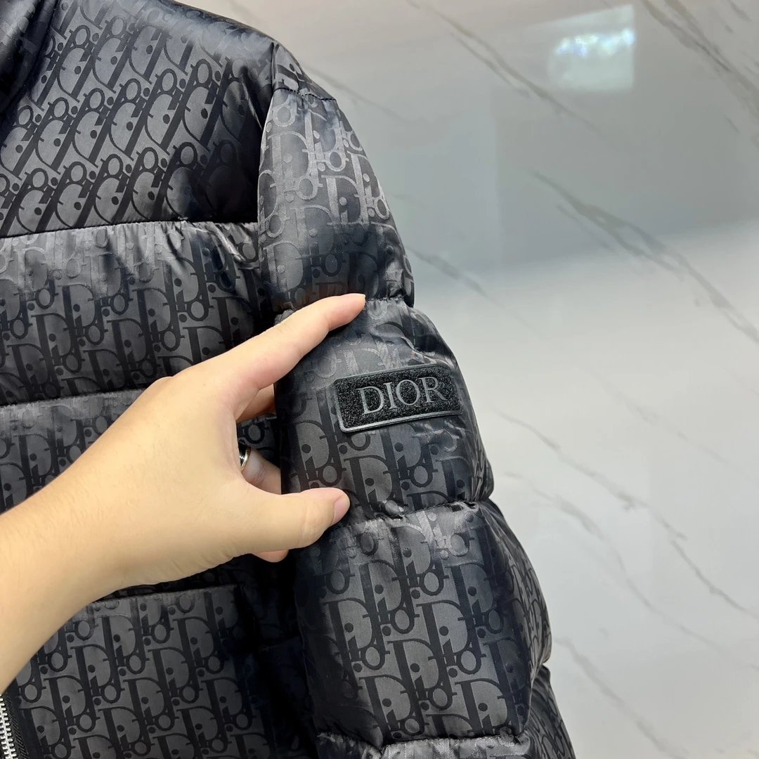 Dior Oblique Monogram Down Jacket Black - 12