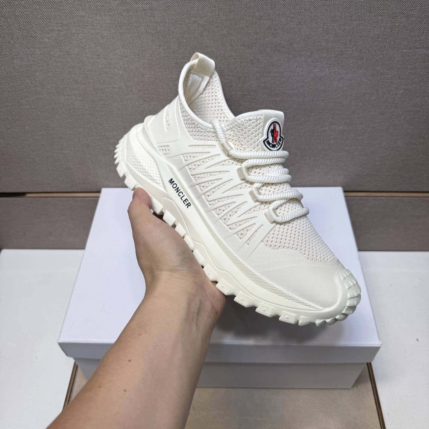 Moncler Trak White Mesh Sneakers Chunky Sneakers - 1