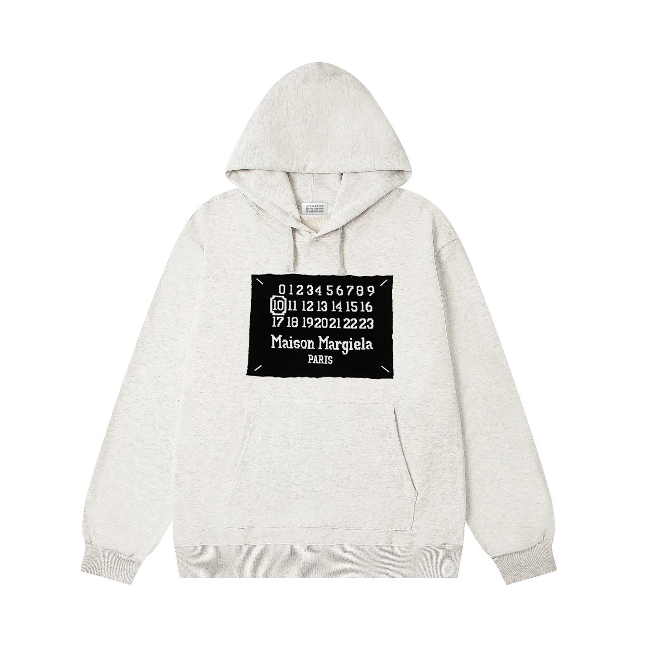 Maison Margiela Numbers Black Patch Hoodie Cream