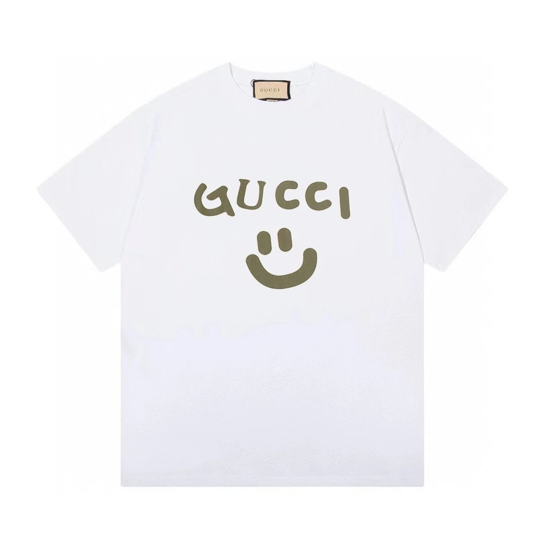 Gucci Smiley Face Tee White Olive