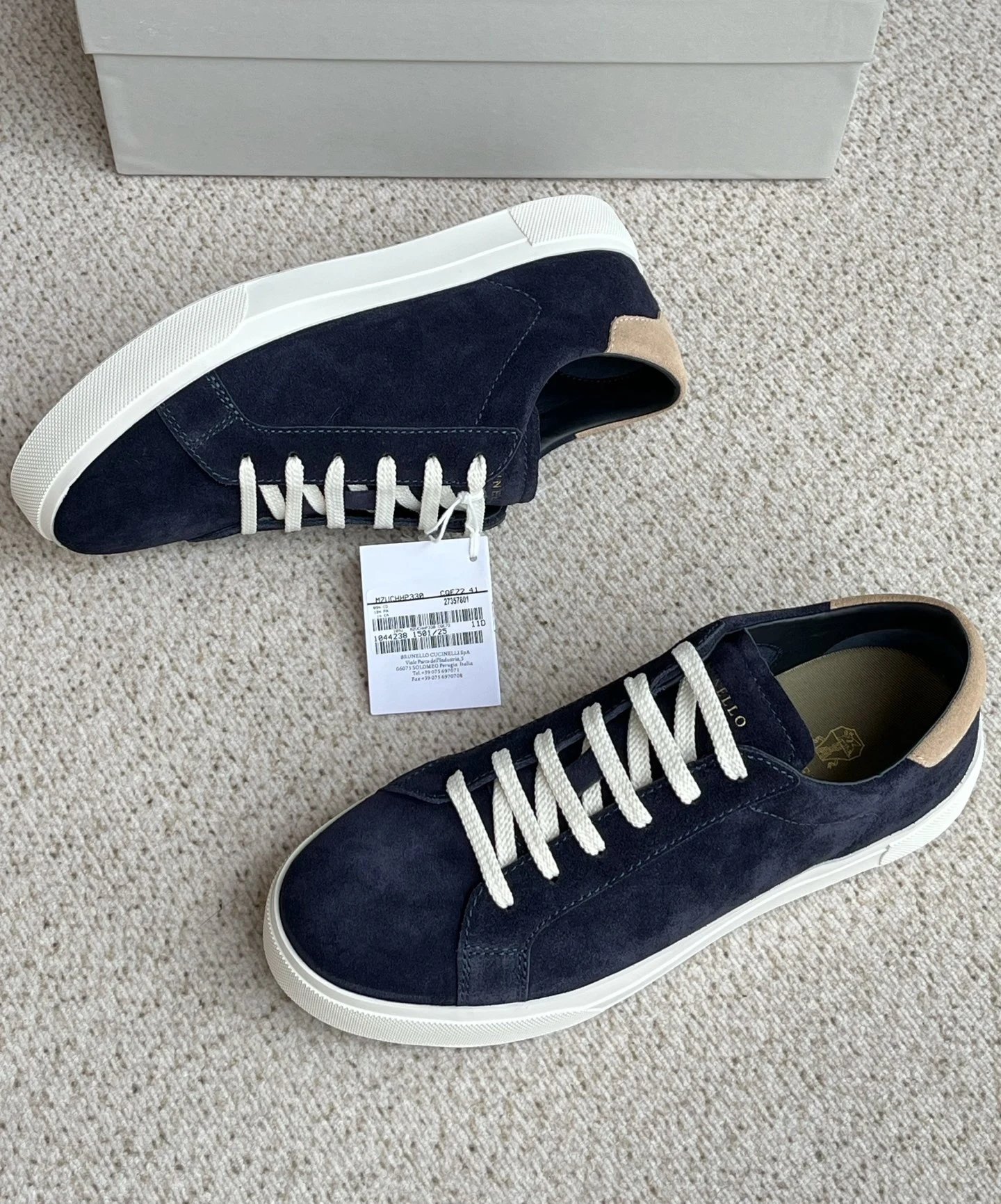 Loro Piana Summer Walk Sneaker Navy Suede White