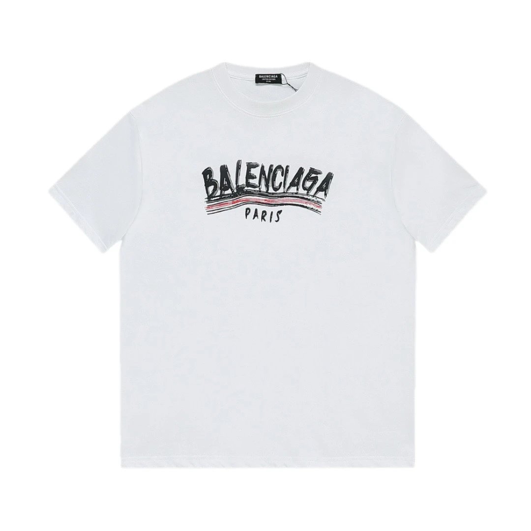 Balenciaga Paris Graffiti Script Tee White