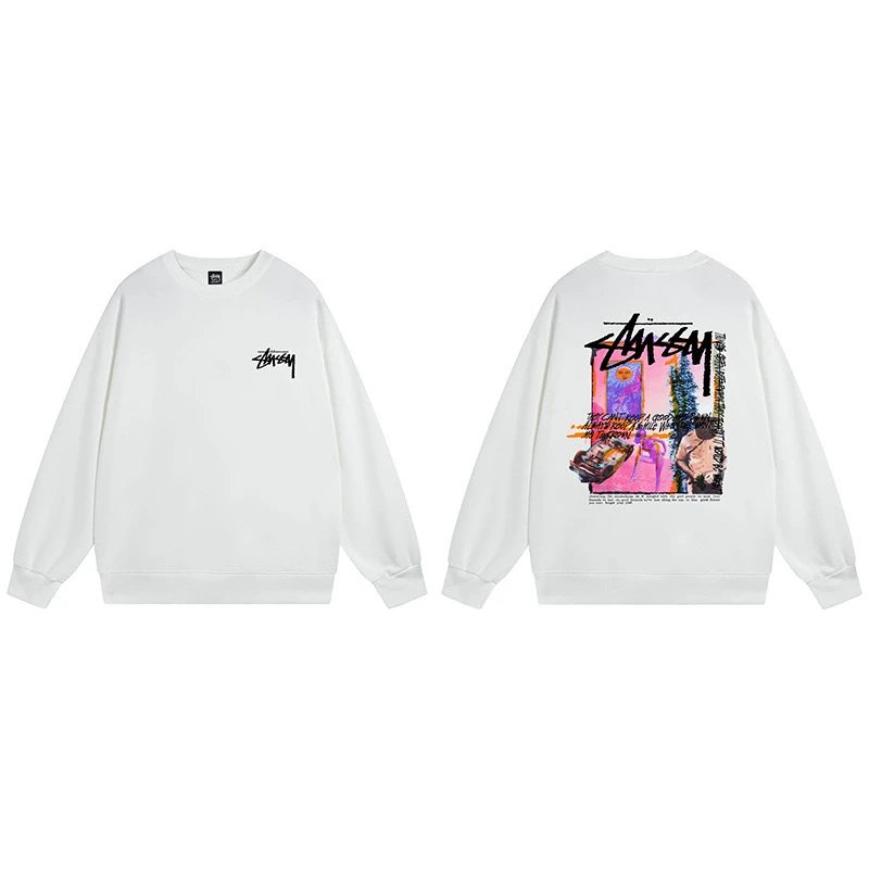 Stussy Graphic Crewneck Sweatshirt White