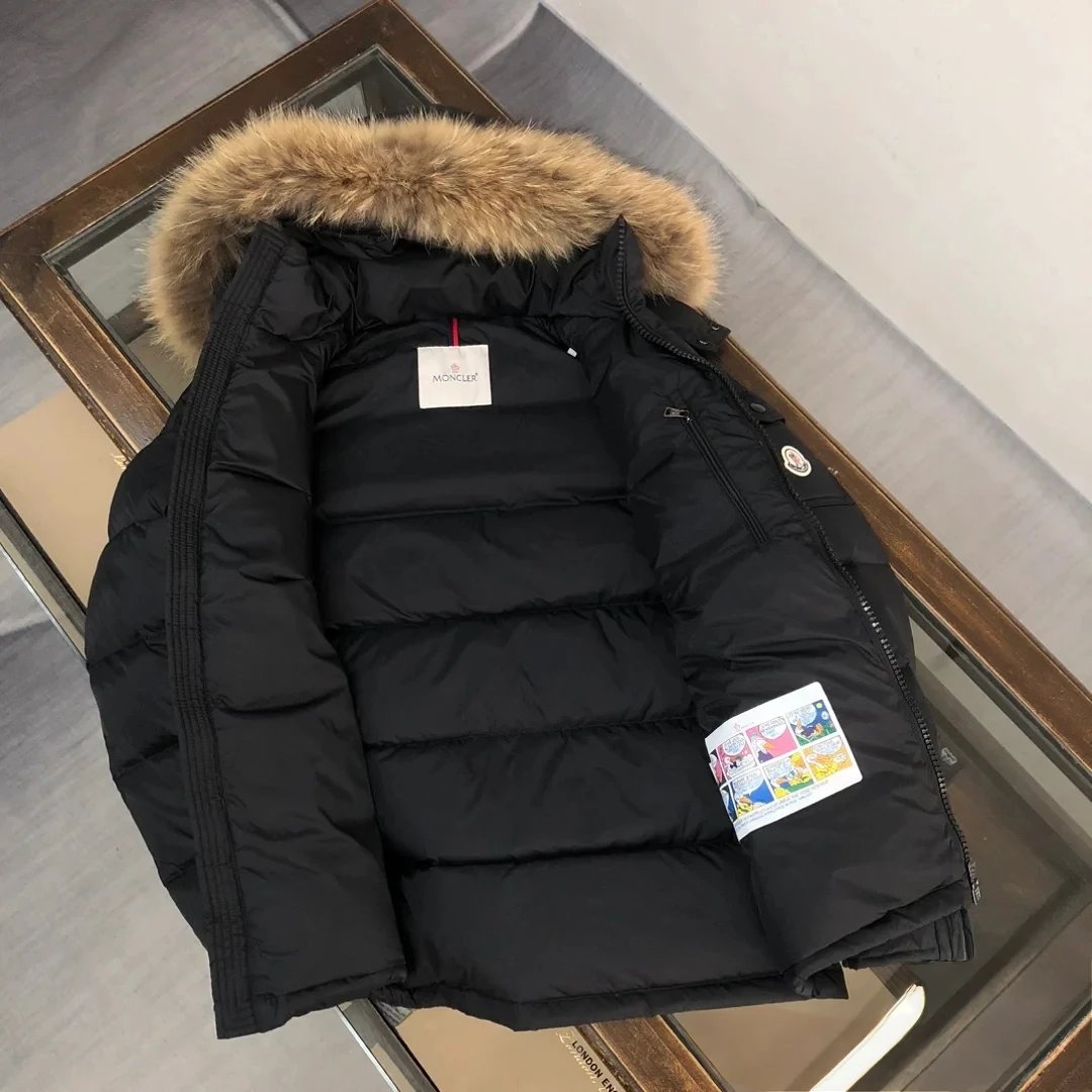 Moncler Maya Navy Down Jacket with Fur Trim - 8