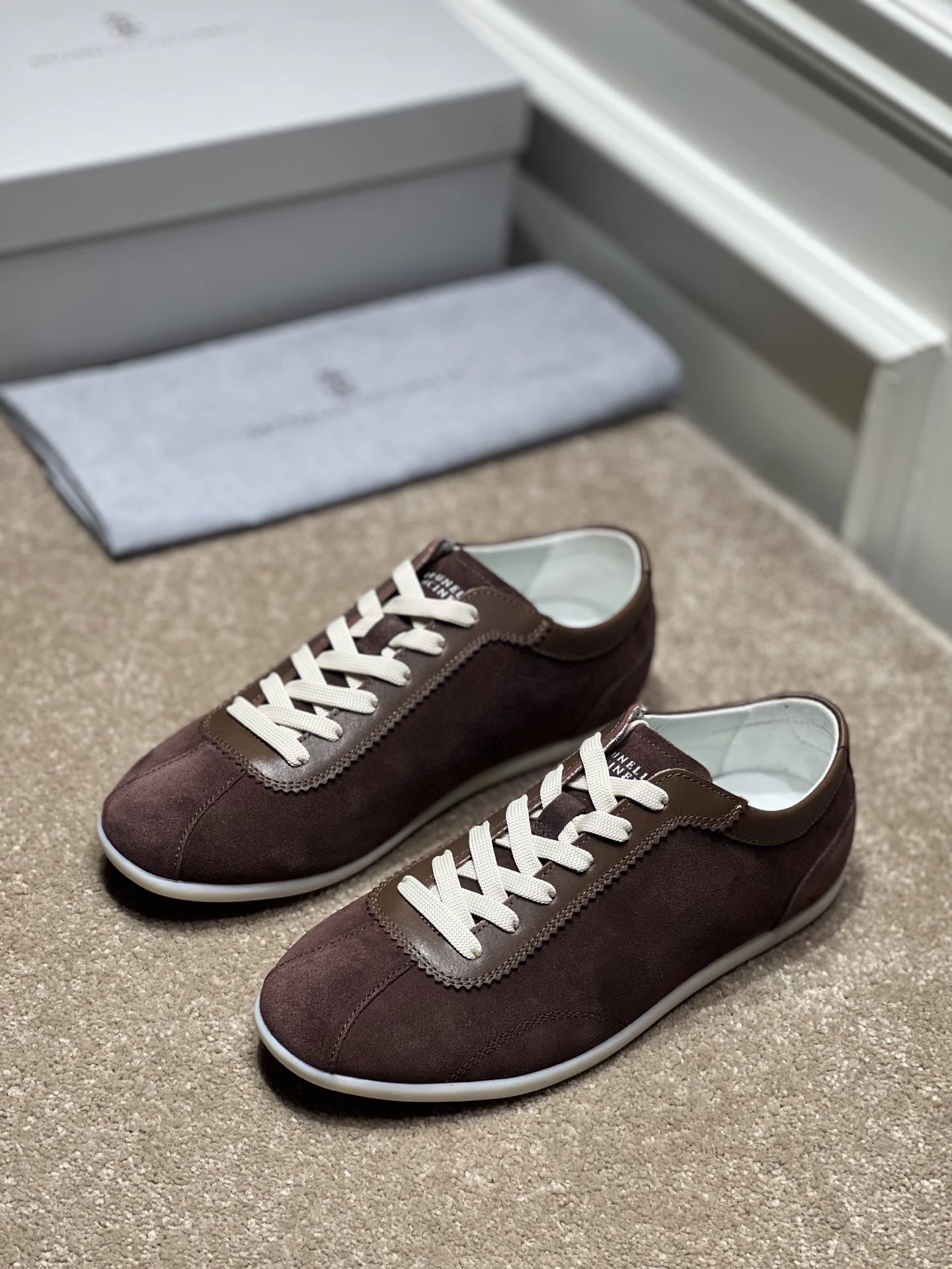 Brunello Cucinelli Runner Sneaker Dark Brown Suede