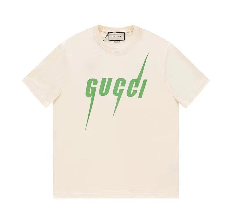 Gucci Blade Lightning Logo Graphic Tee Cream