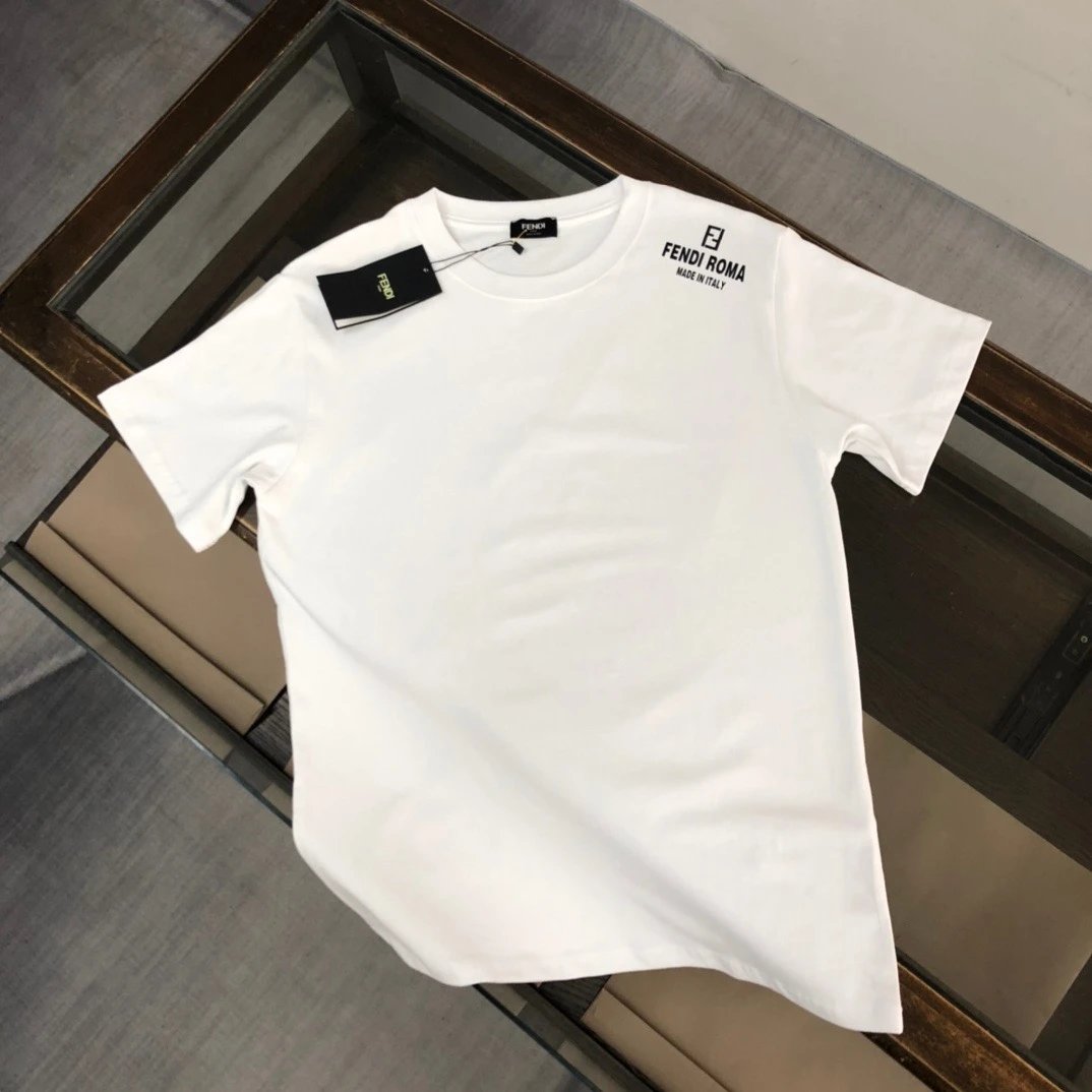 Fendi Roma Made In Italy Logo Tee White