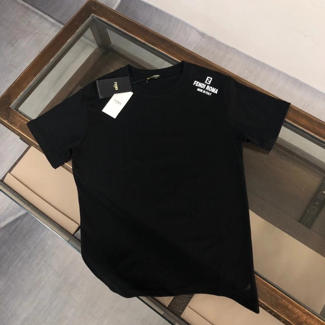 Fendi Roma Made In Italy Logo Tee Black