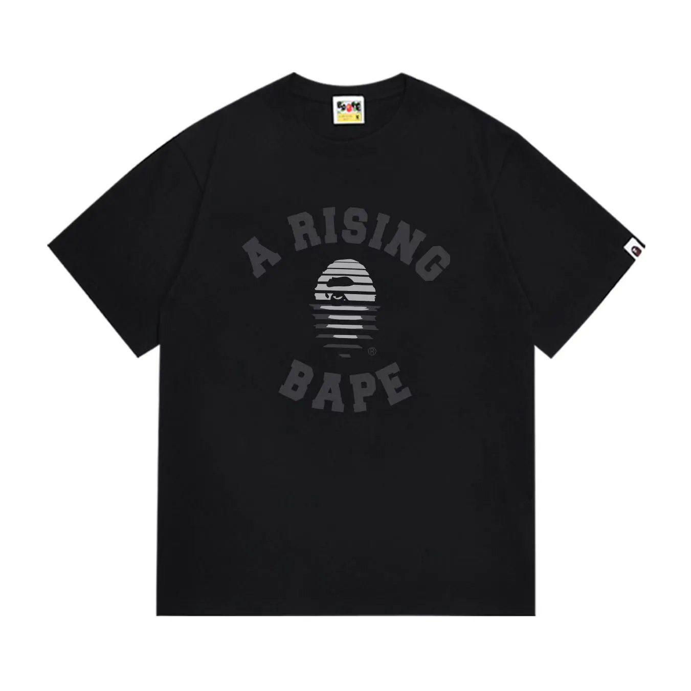 BAPE A Rising Bape Ape Head Tee Black
