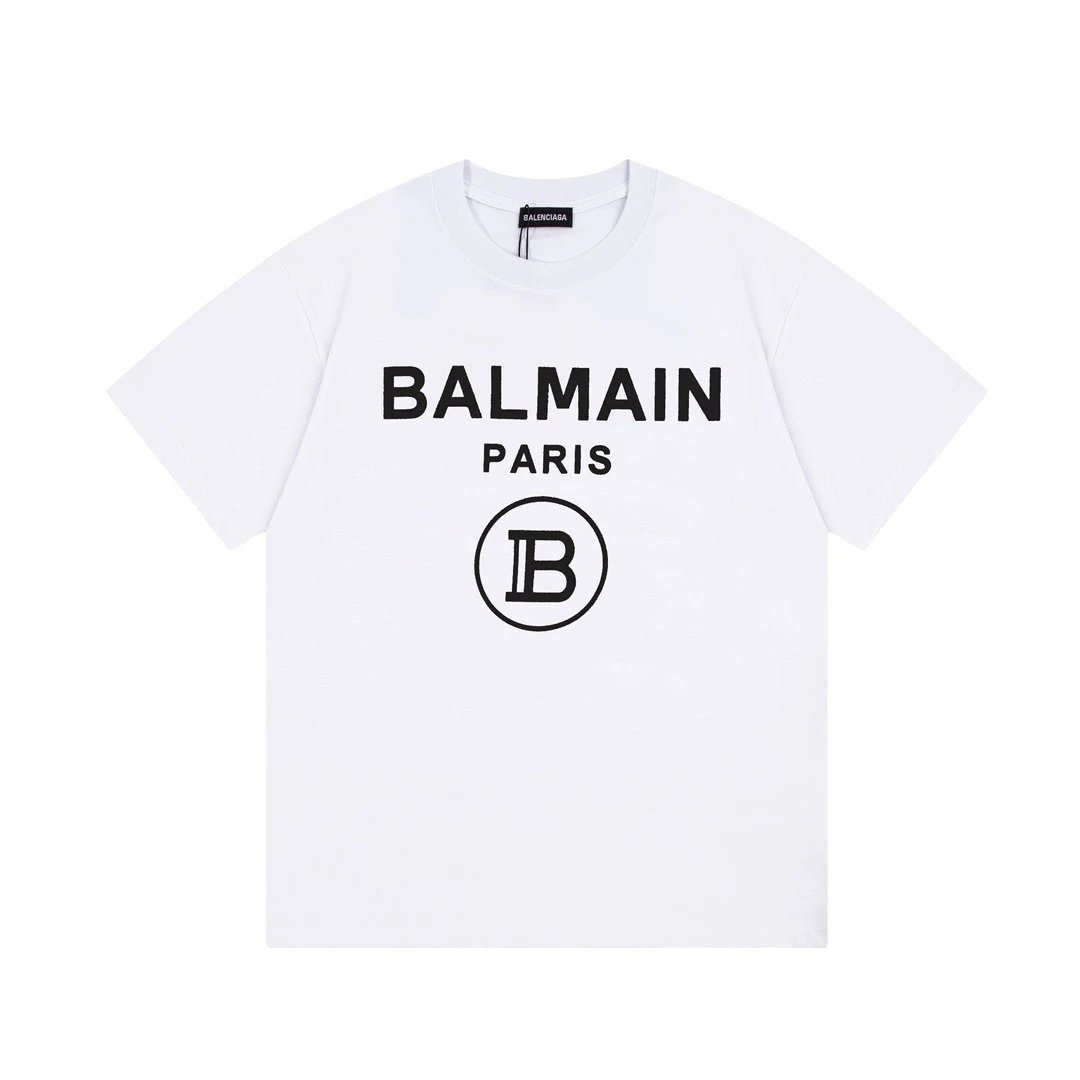 Balmain Paris B Logo Tee White