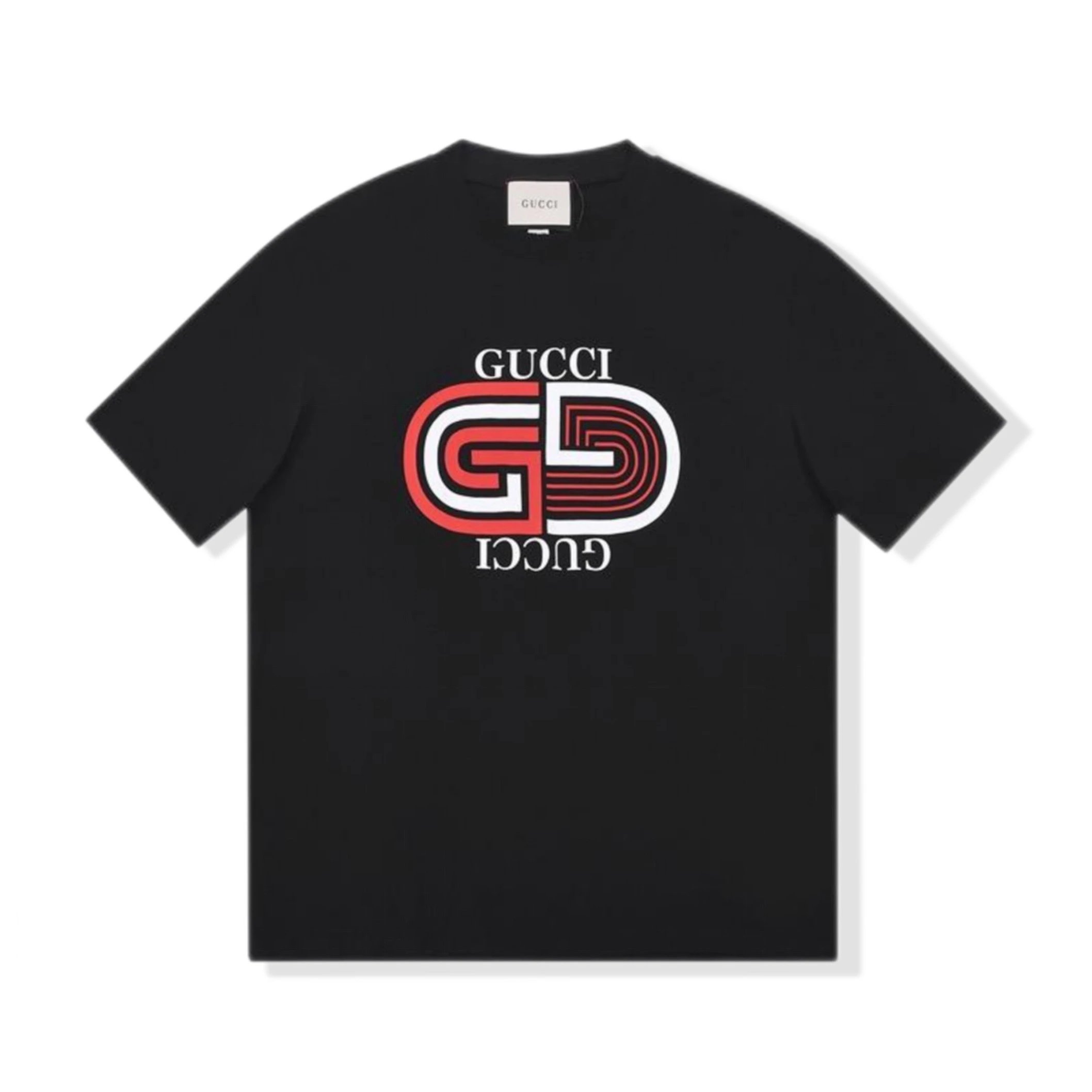 Gucci Interlocking GG Mirrored Logo Tee Black