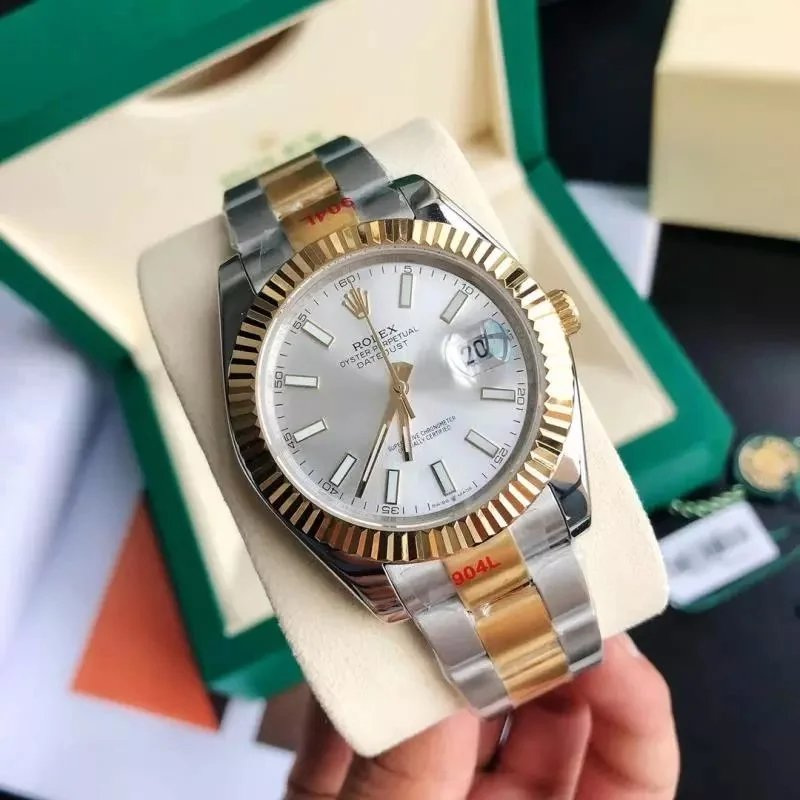 Two-Tone Yellow Gold Silver Dial · 3-Link Bracelet