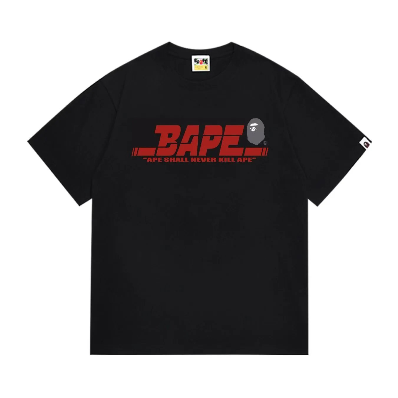 BAPE Ape Shall Never Kill Ape Logo Tee Black