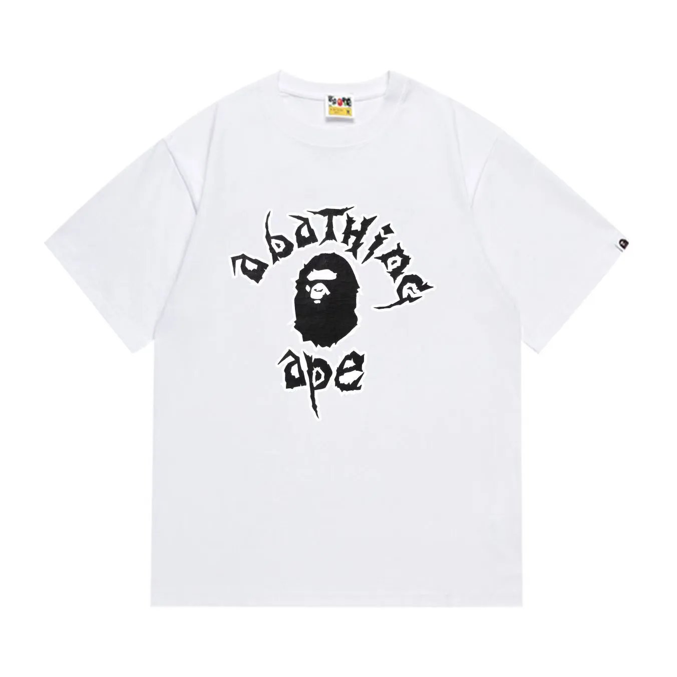 BAPE A Bathing Ape Gothic Logo Tee White