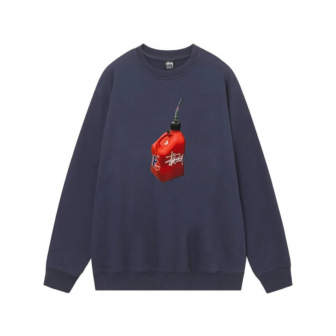 Stussy Abstract Graphic Black Crewneck Sweatshirt Hoodie - 6