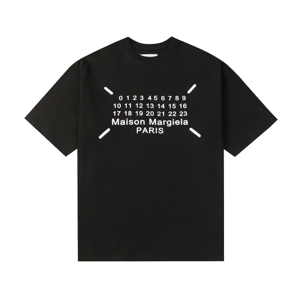 Maison Margiela Numbered Tabi Print Black T-Shirt - 1