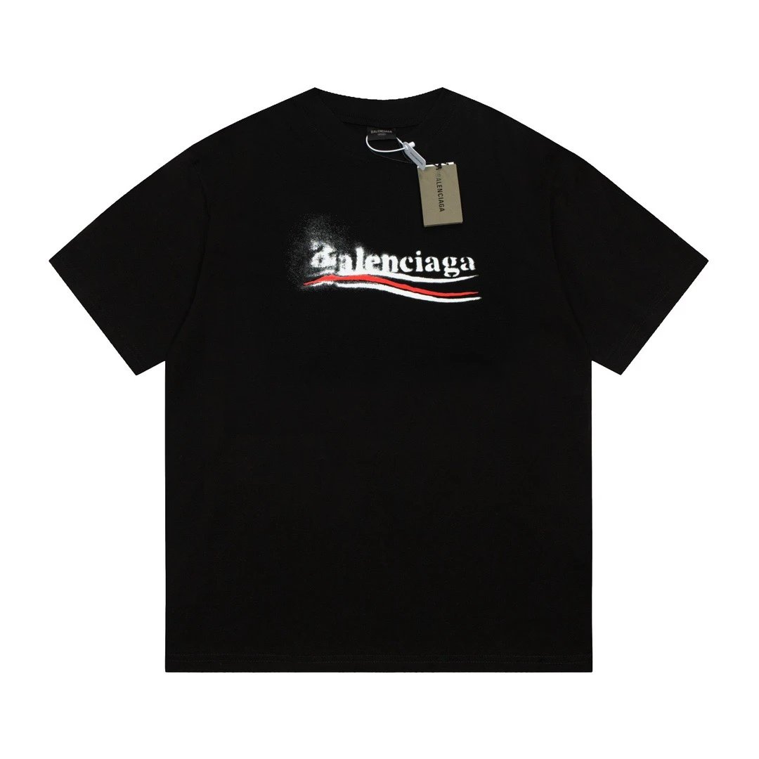 Balenciaga Political Campaign Spray Tee Black