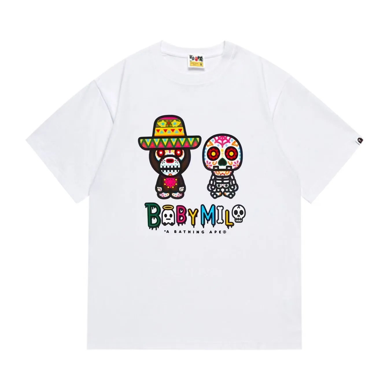 BAPE Baby Milo Day of the Dead Tee White