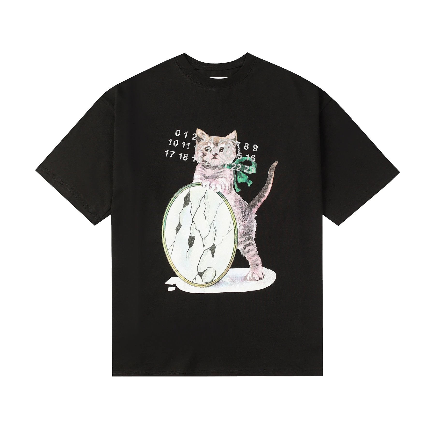 Maison Margiela MM6 Cat Mirror Graphic Tee Black