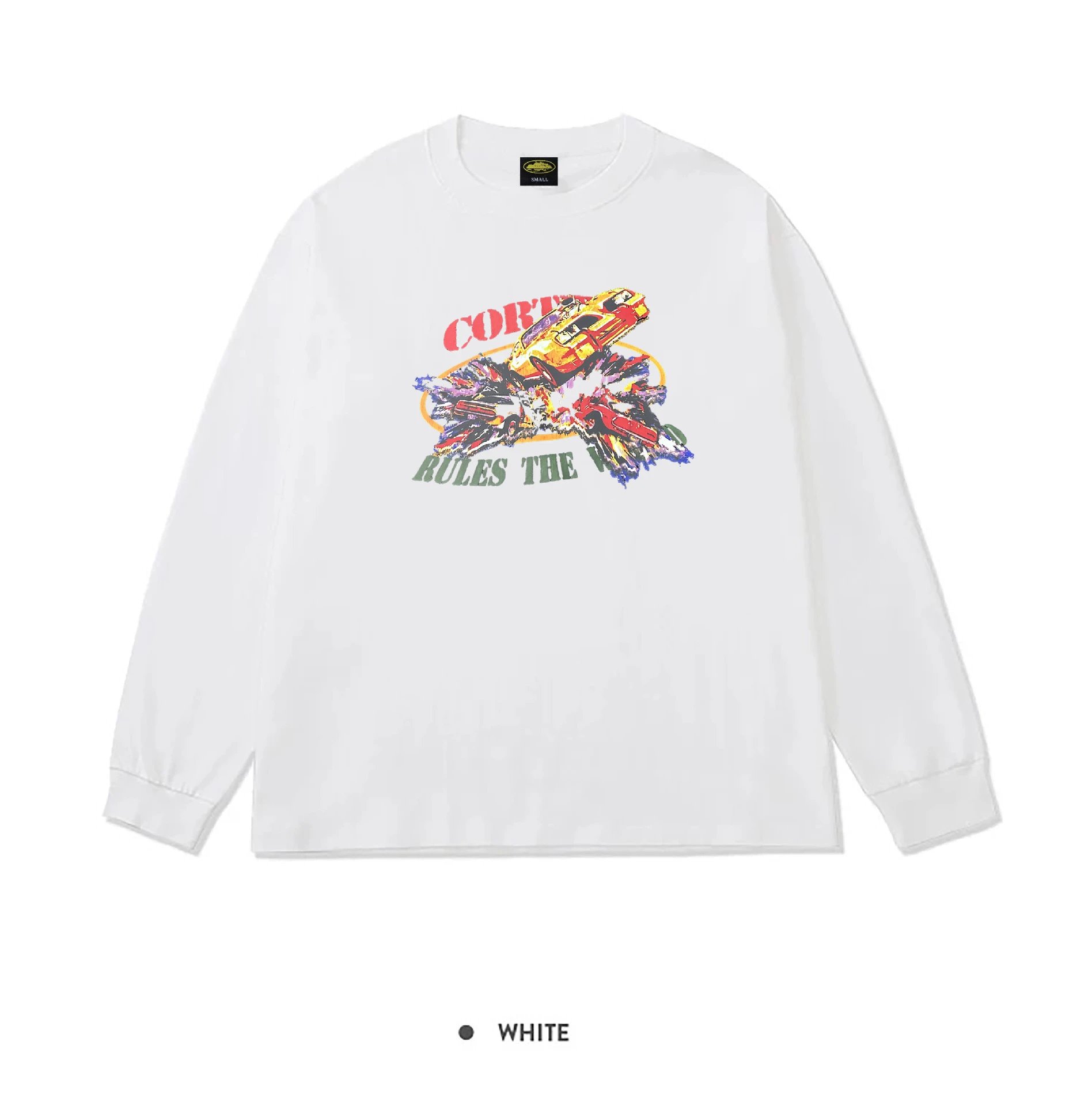 Corteiz Rules The World Graphic Long Sleeve T-Shirt White - 1