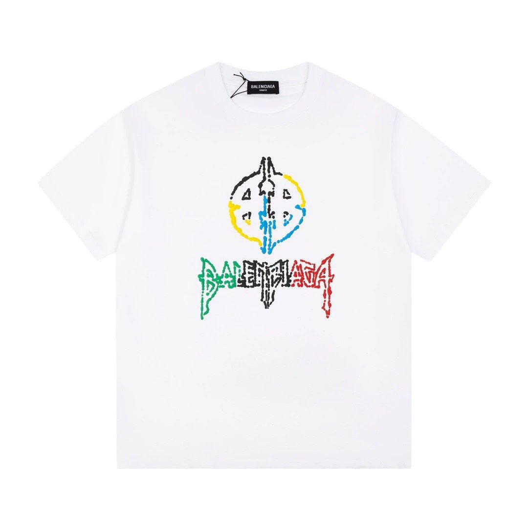 Balenciaga Olympic Ring Graphic Tee White