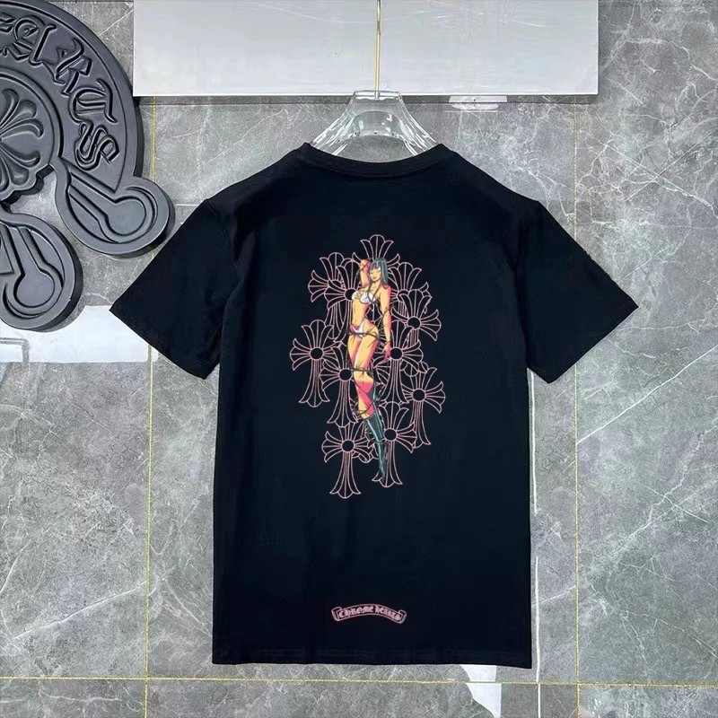 Chrome Hearts Pink Logo Black T-Shirt - 10