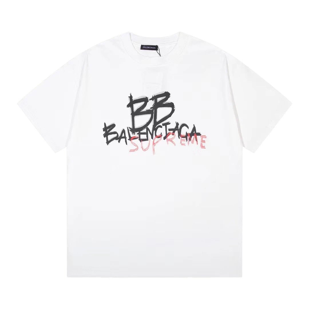Balenciaga x Supreme BB Graffiti Tee White