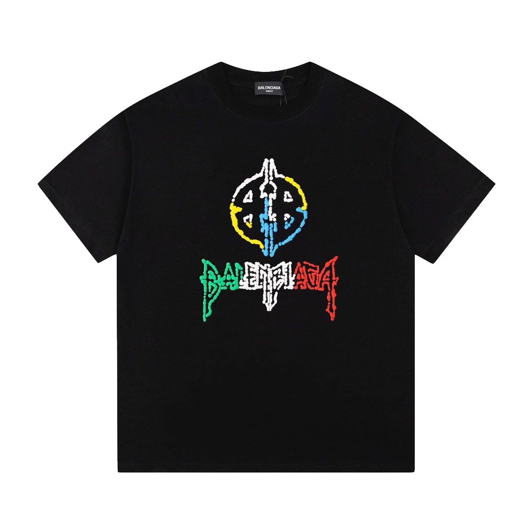Balenciaga Olympic Ring Graphic Tee Black