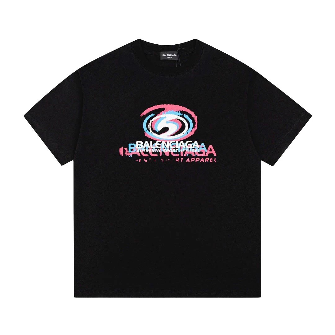 Balenciaga Authentic Sport Apparel Swirl Tee Black