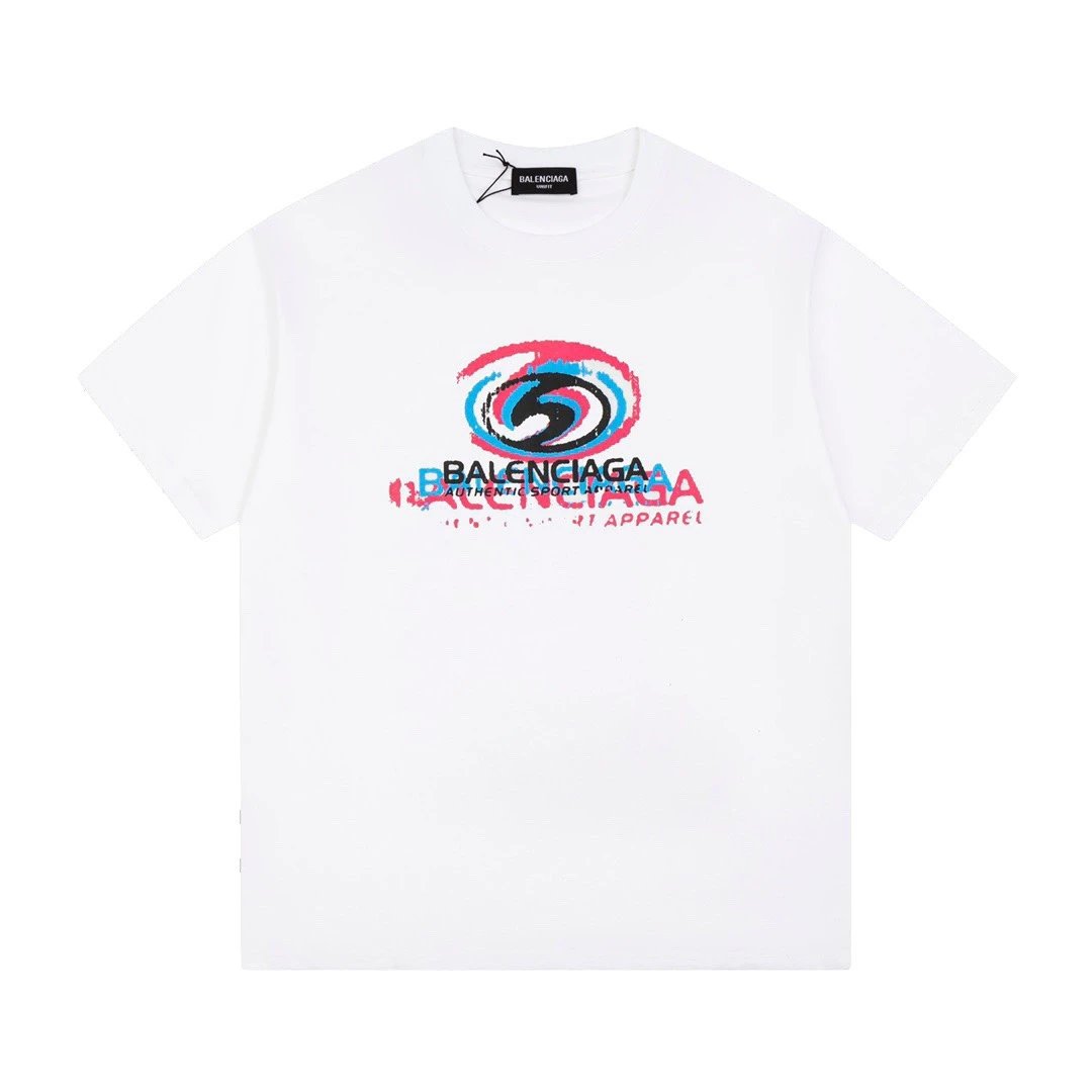 Balenciaga Authentic Sport Apparel Swirl Tee White