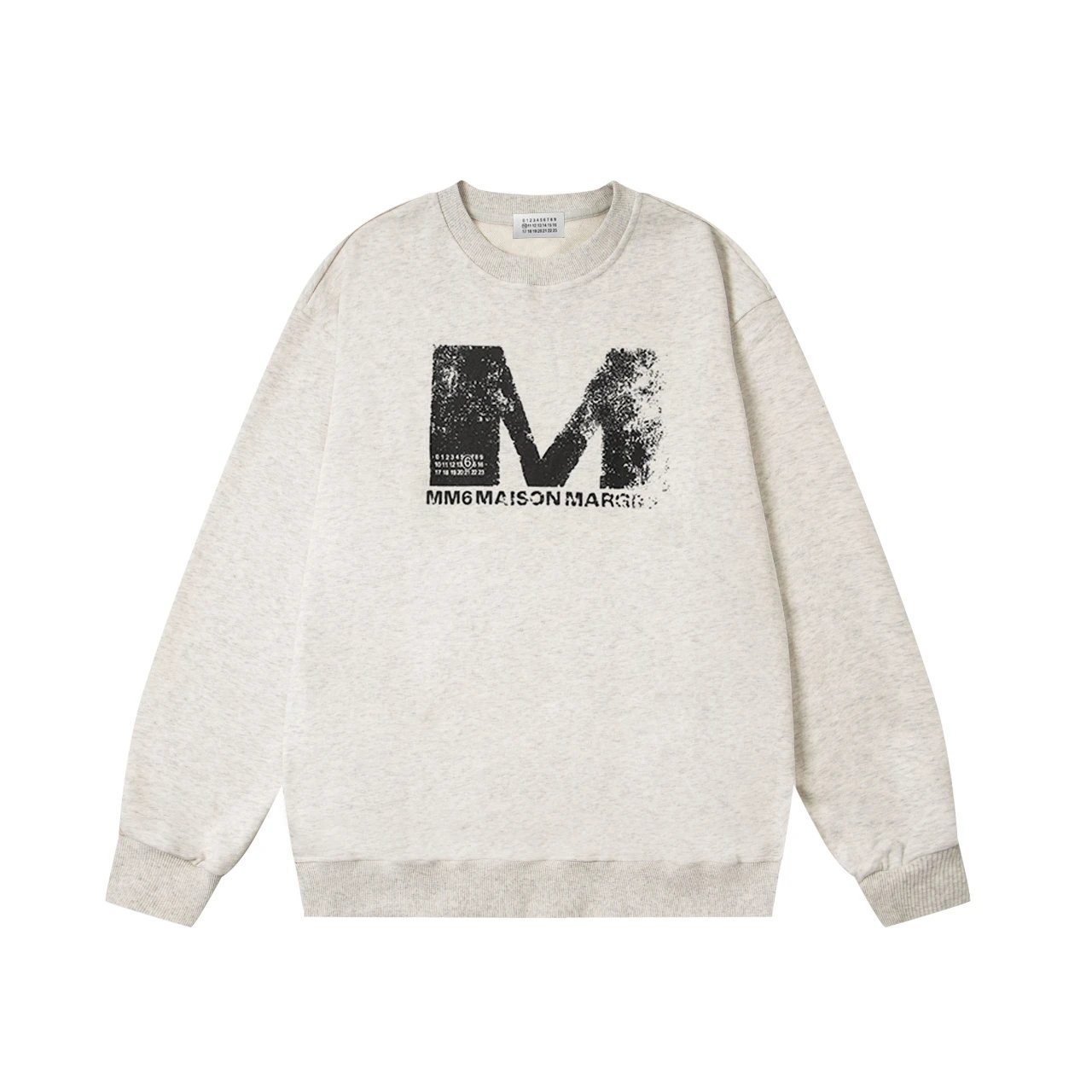 Maison Margiela Numbered Logo Crewneck Sweatshirt Gray Hoodie - 8