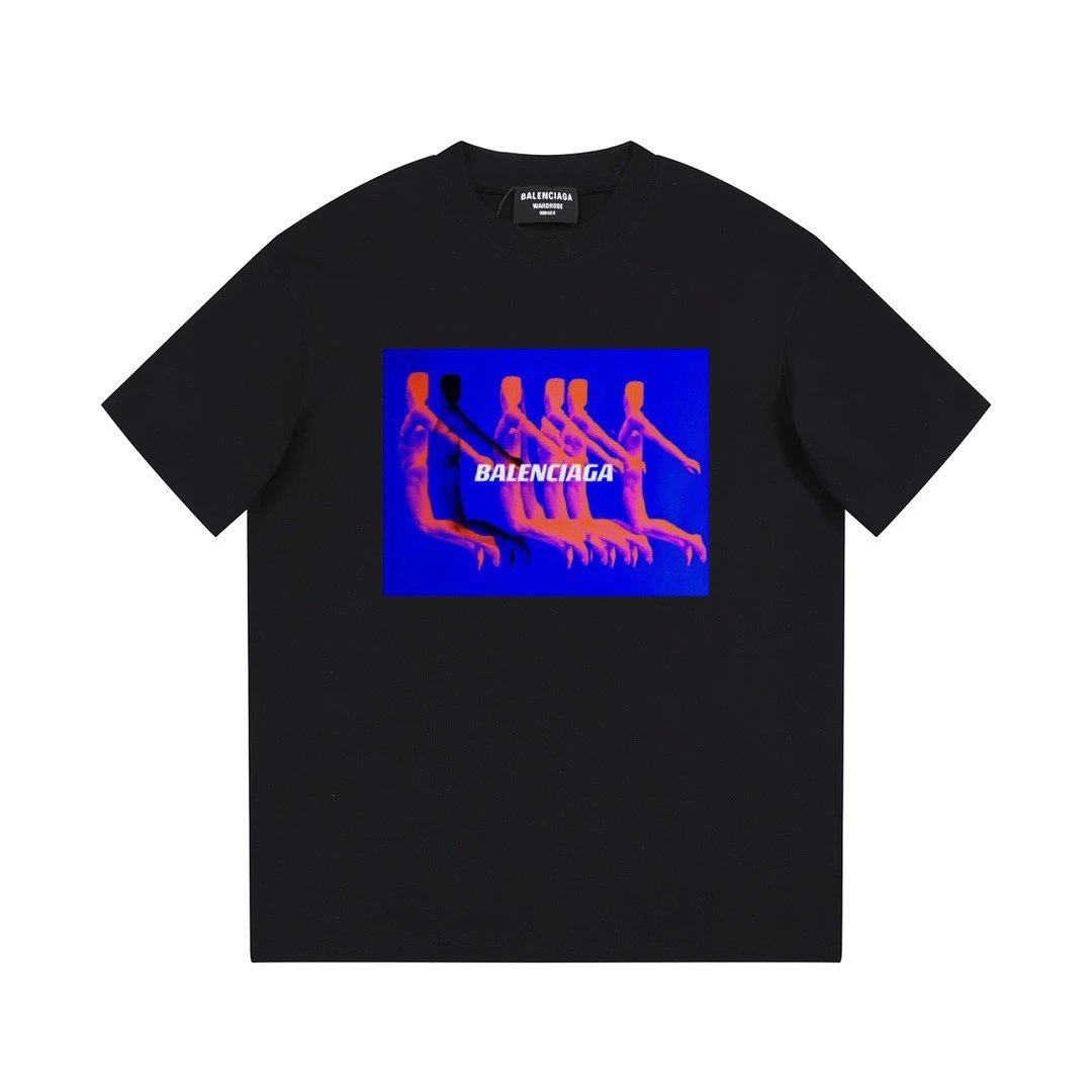 Balenciaga Wardrobe Multi-Figure Graphic Tee Black