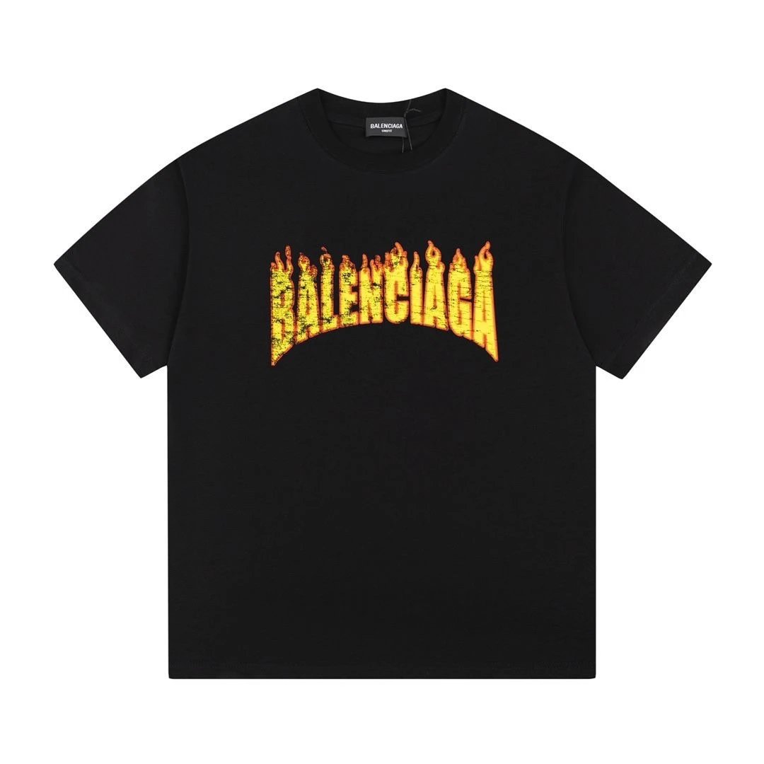 Balenciaga Flame Logo Tee Black