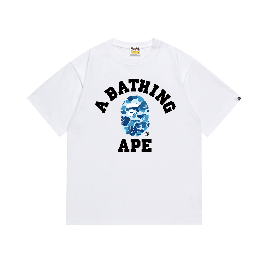 BAPE ABC Camo College Tee White Blue Camo