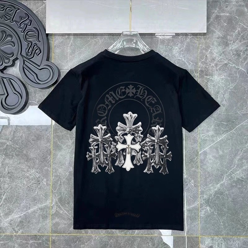 Chrome Hearts Pink Logo Black T-Shirt - 12